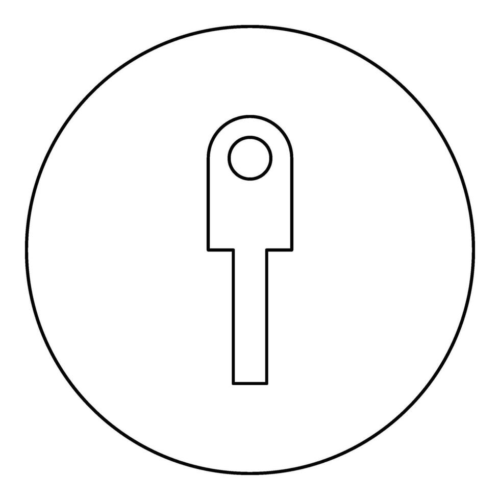 Cable lug electrical contact and wire club connector bolt connection crimp terminal icon in circle round black color vector illustration