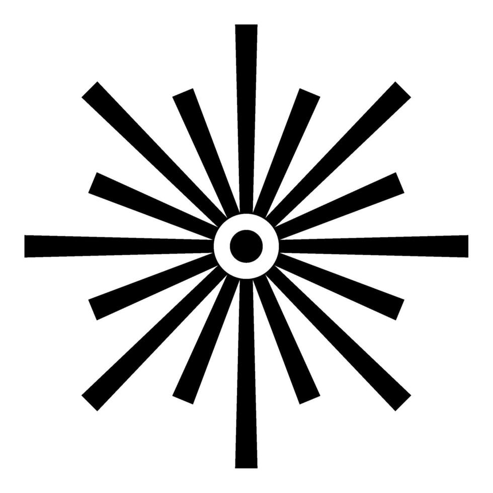 Laser optic beam flash sparks linear ray lighting icon black color vector illustration image flat style
