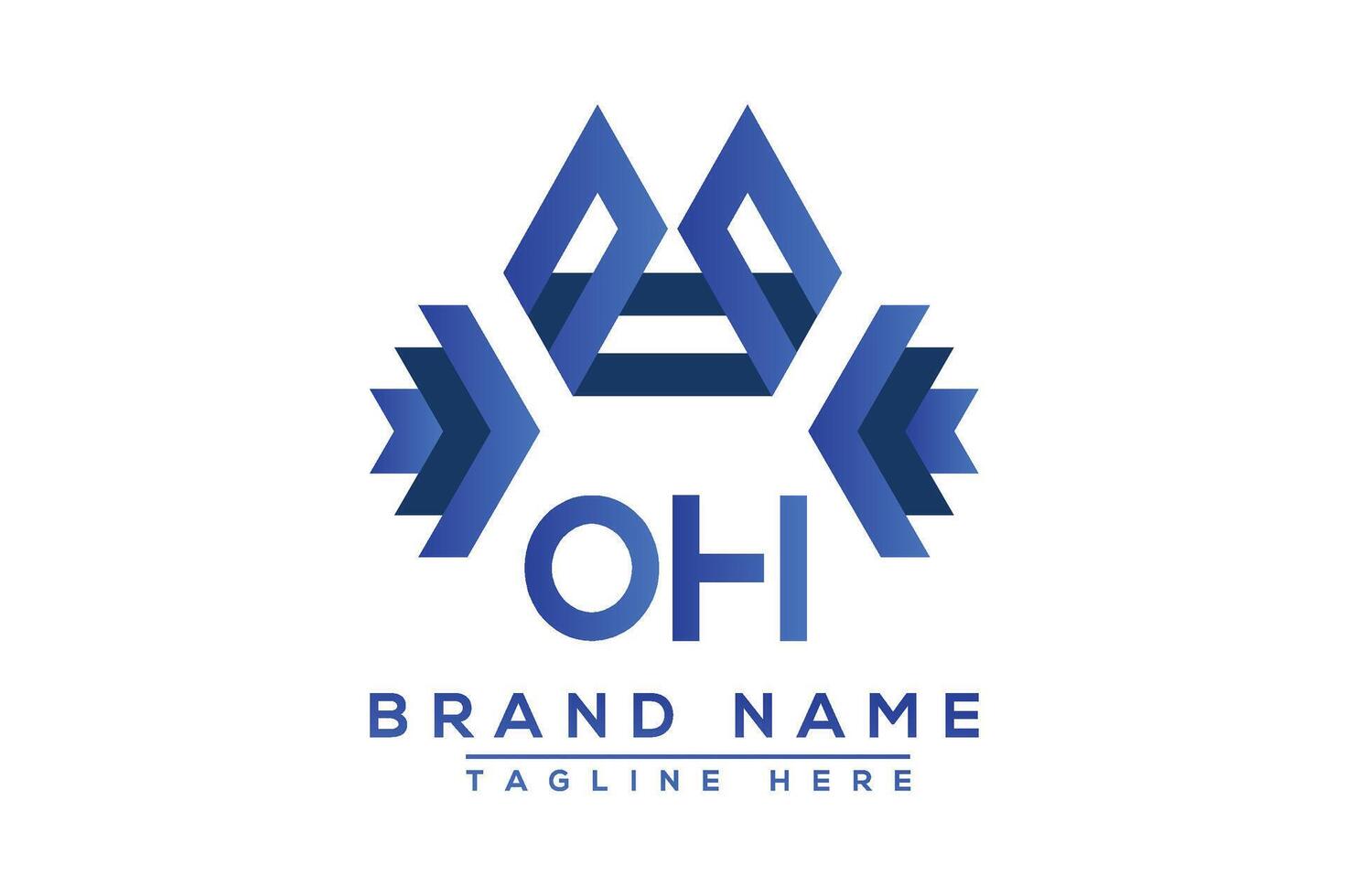 Letter OH Blue logo design. Vector logo design for business.