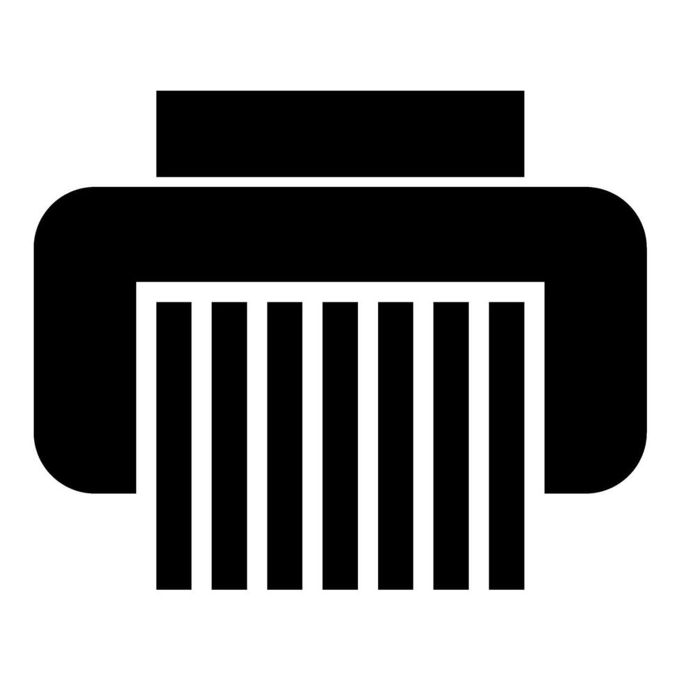 Paper shredder confidential paper grinder document office tools icon black color vector illustration image flat style