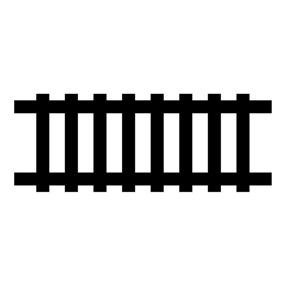 Railway track railroad path rail train subway metro tram transportation concept icon black color vector illustration image flat style