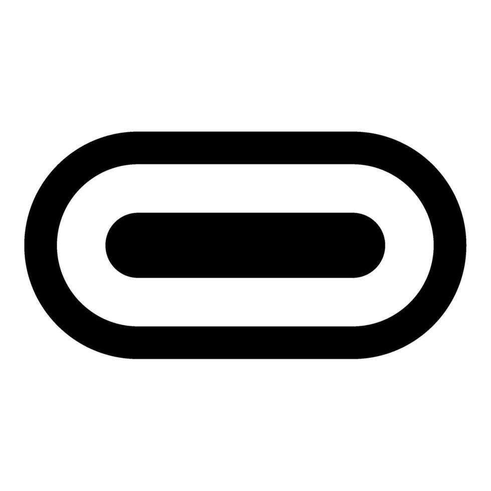 USB tipo C rayo interfaz relámpago Puerto enchufe conector icono negro color vector ilustración imagen plano estilo