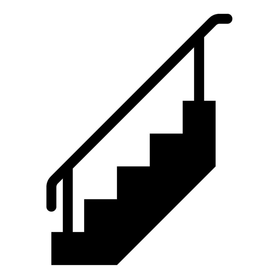 escalera con barandillas escalera con pretil escalera cerca escalera icono negro color vector ilustración imagen plano estilo