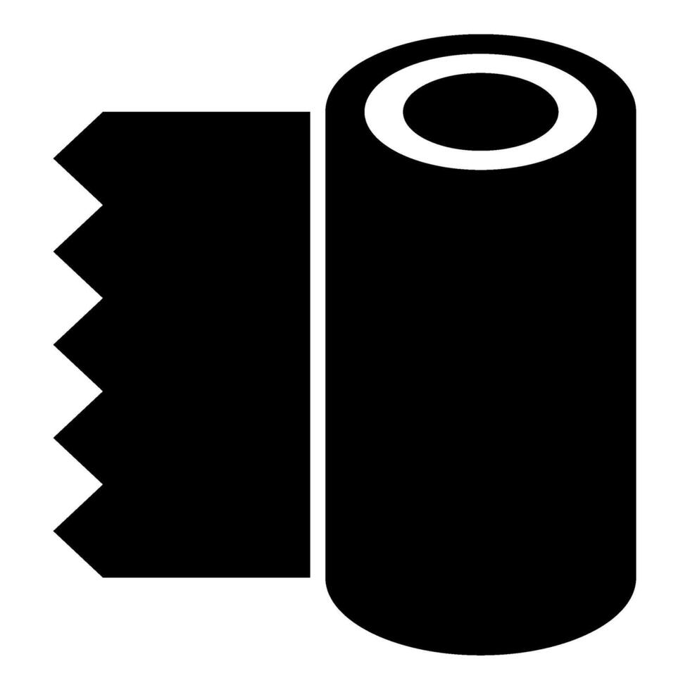 Roll paper towel disposable wrap wallpaper fabric tissue office equipment icon black color vector illustration image flat style