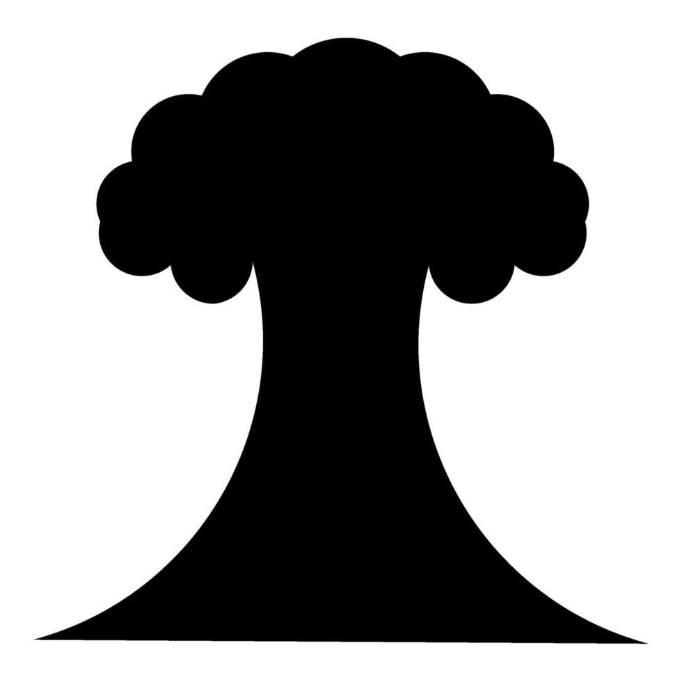 Nuclear explosion burst mushroom explosive destruction icon black color vector illustration image flat style