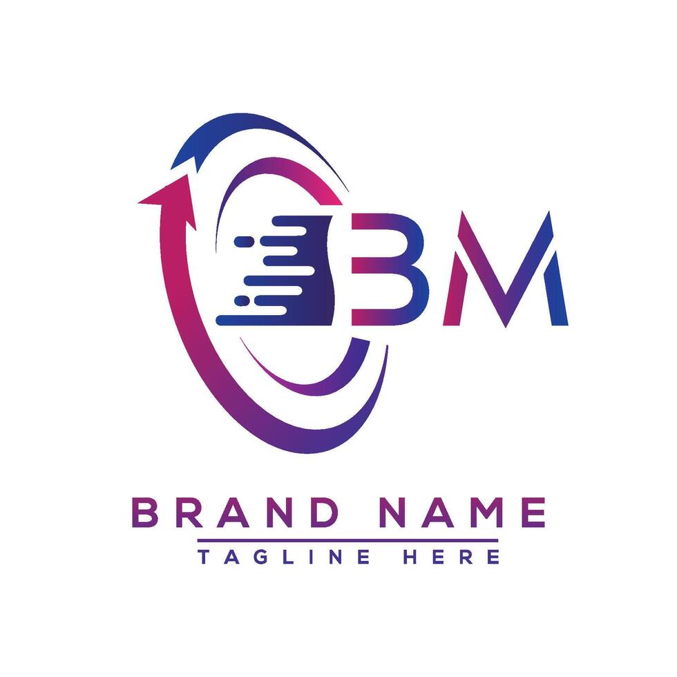 BM letter logo design. Vector logo design for business.