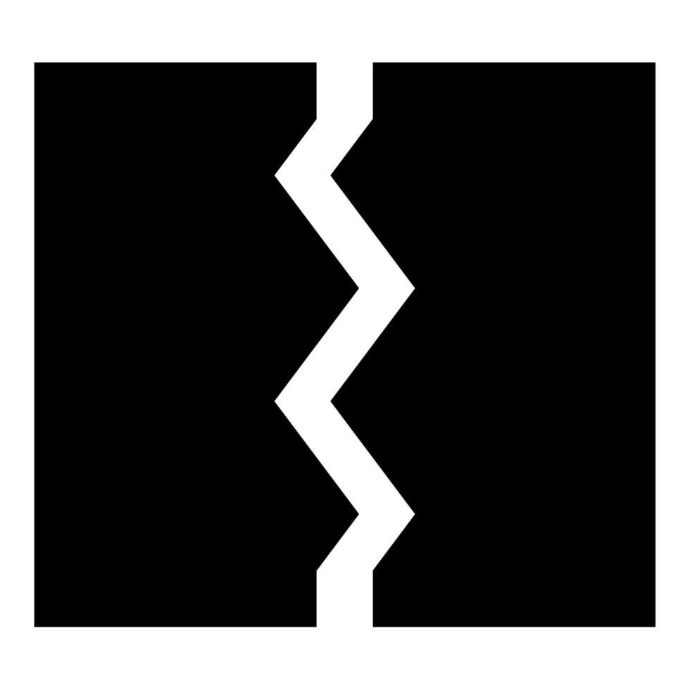 Breach broken torn tear object document icon black color vector illustration image flat style