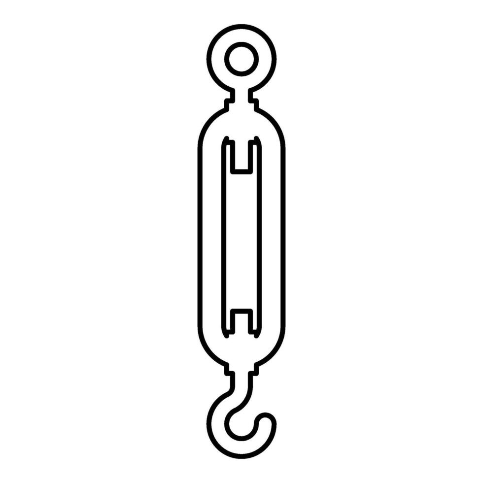 Turnbuckle tensioning wire concept hardware contour outline line icon black color vector illustration image thin flat style