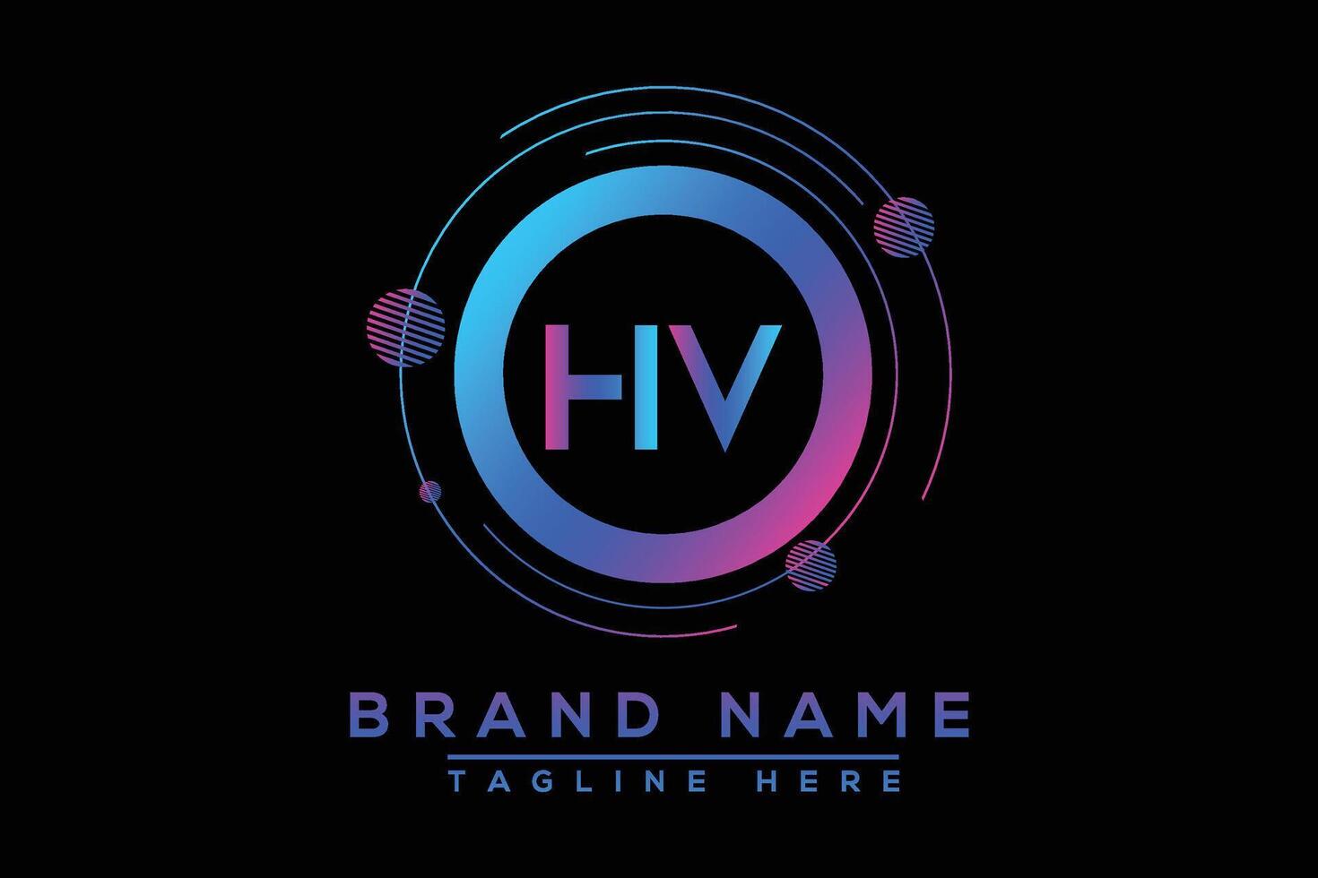 HV letter logo design. Vector logo design for business.