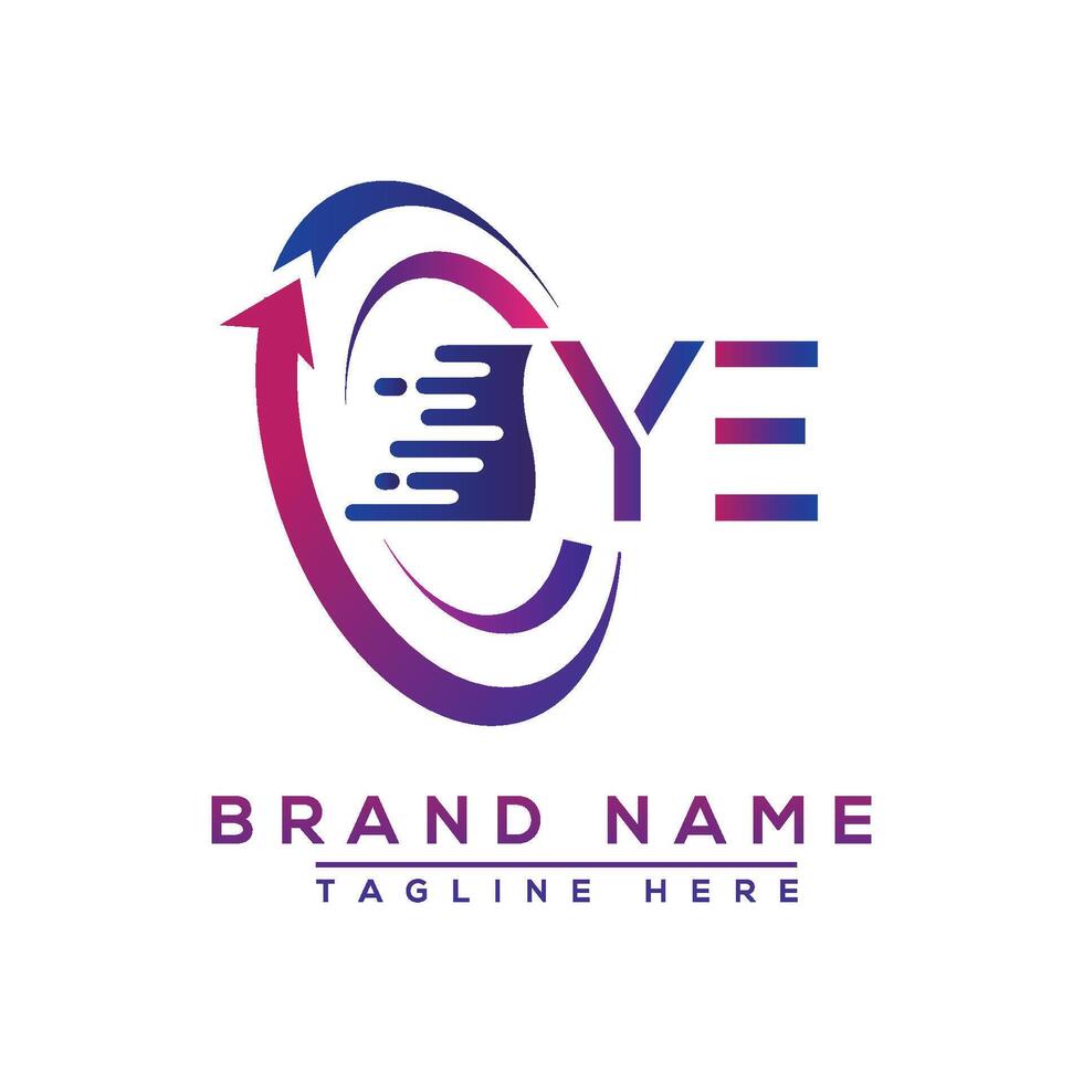 YE letter logo design. Vector logo design for business.