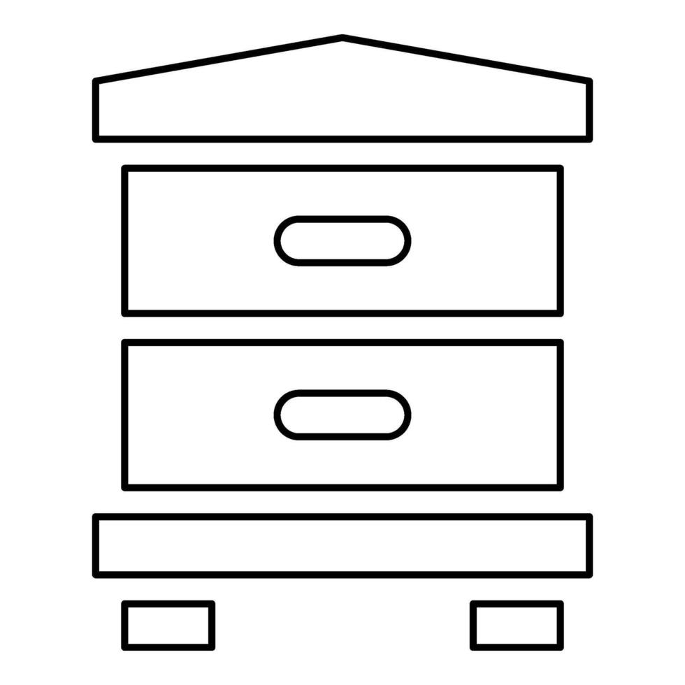 Hive bee house beehive apiary apiculture concept contour outline line icon black color vector illustration image thin flat style
