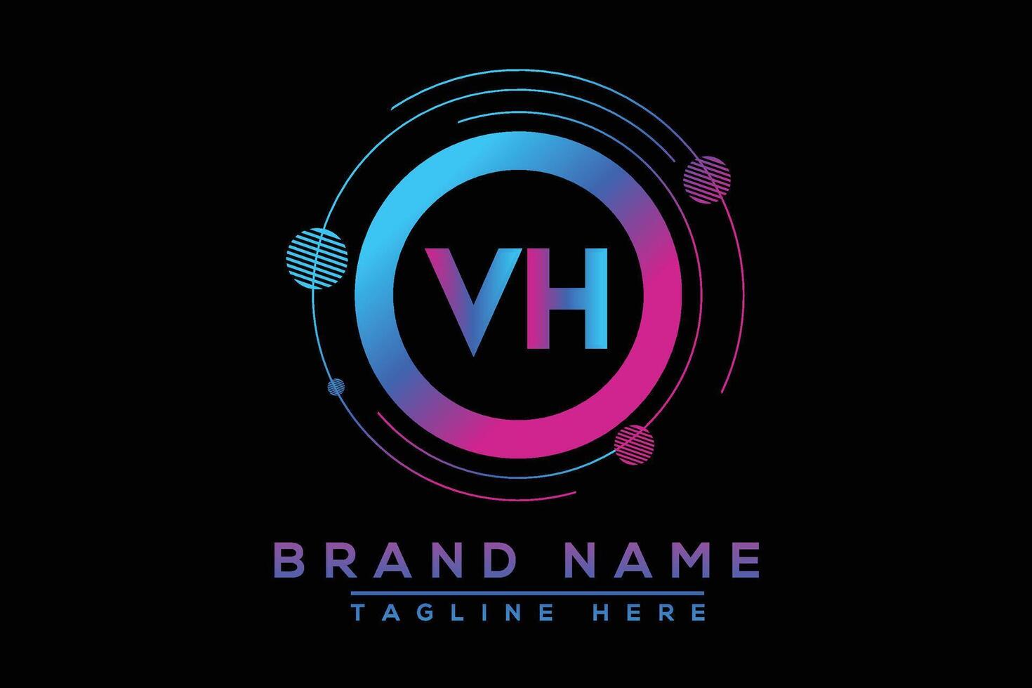 Blue VH letter logo design. Vector logo design for business.