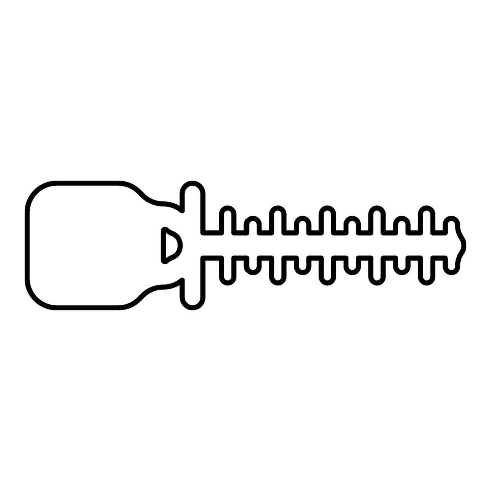 Bush cutter trimmer for bushes mowing hedge garden work concept contour outline line icon black color vector illustration image thin flat style