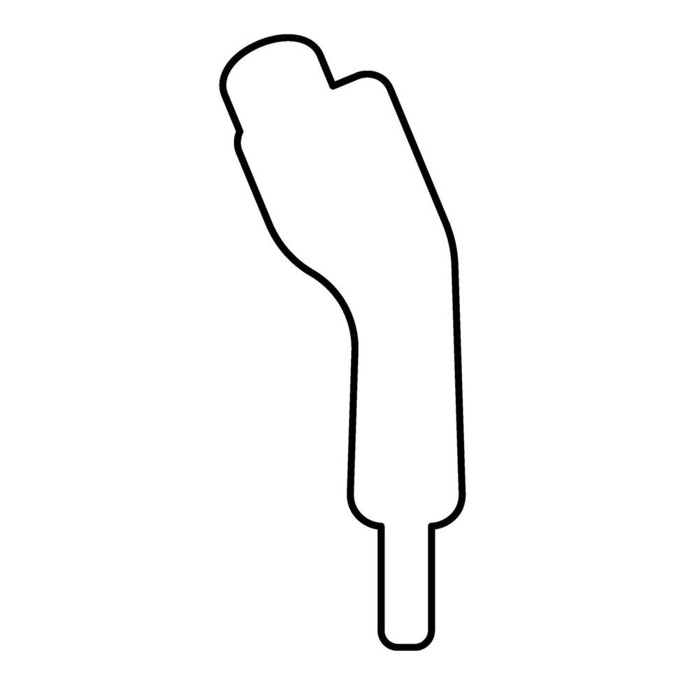 Electric car charger charging plug Ev contour outline line icon black color vector illustration image thin flat style