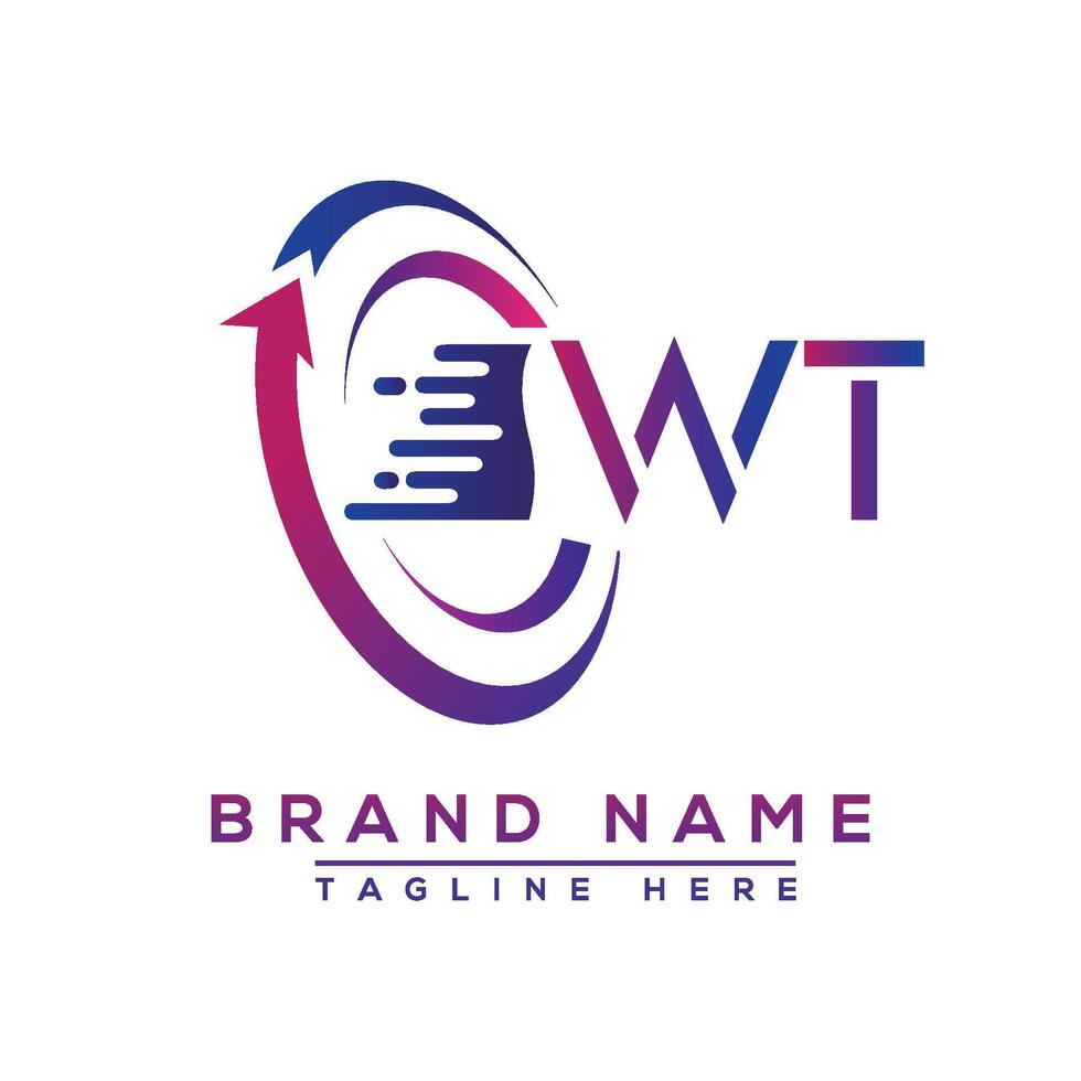 WT letter logo design. Vector logo design for business.