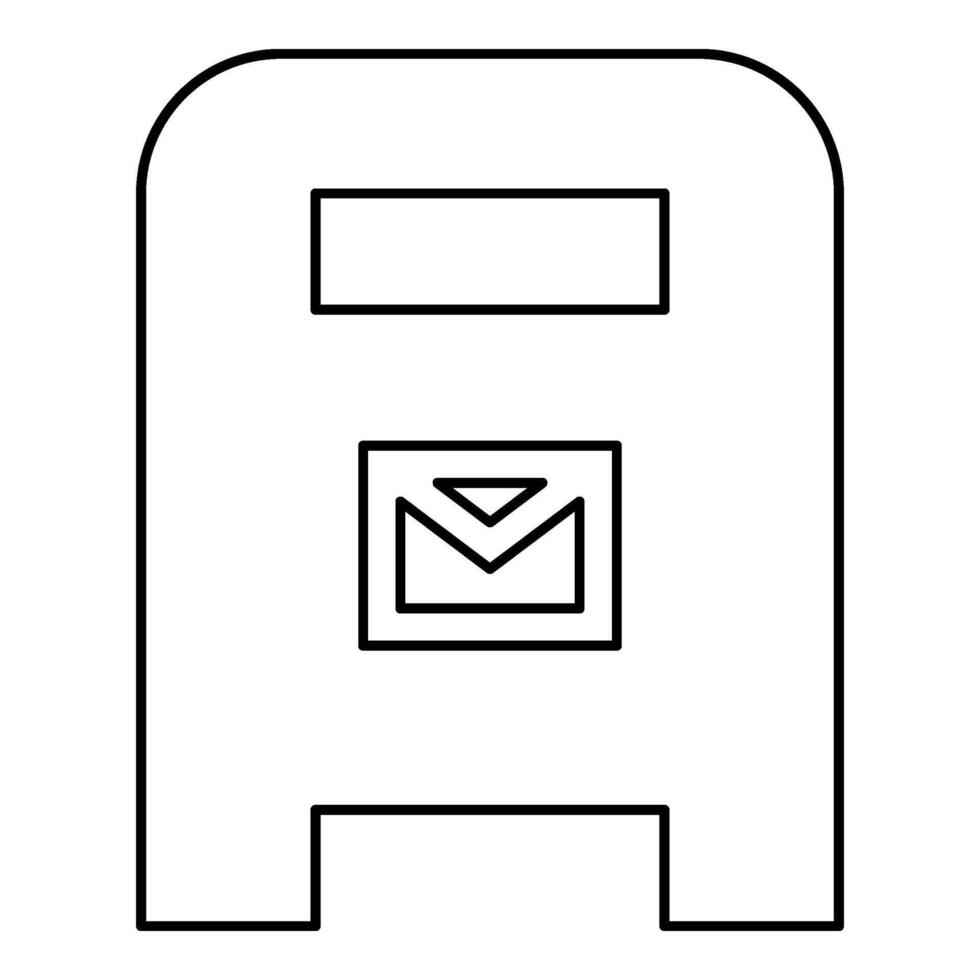 Post box mail postal letterbox mailbox contour outline line icon black color vector illustration image thin flat style