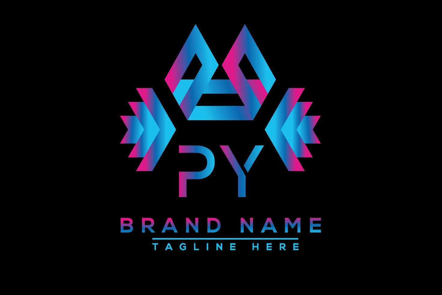 PY letter logo design. Vector logo design for business.