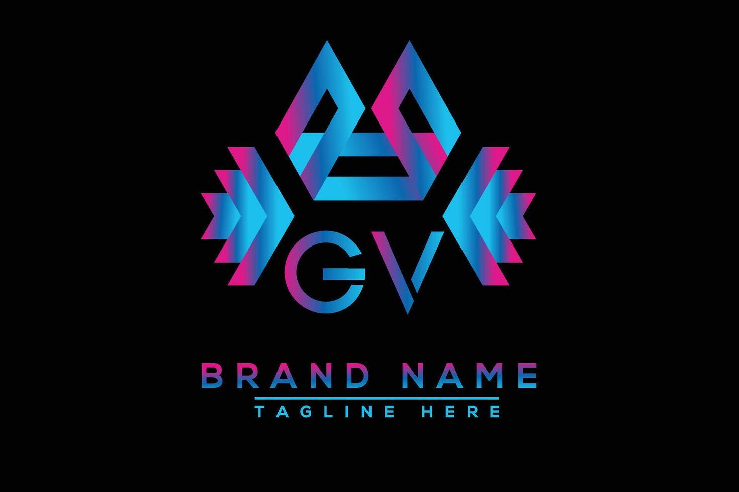 GV letter logo design. Vector logo design for business.