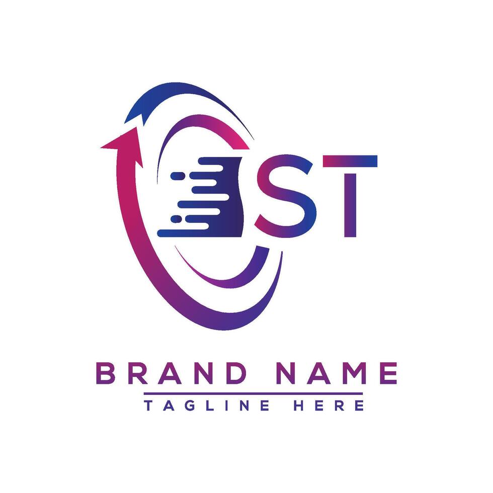 ST letter logo design. Vector logo design for business.