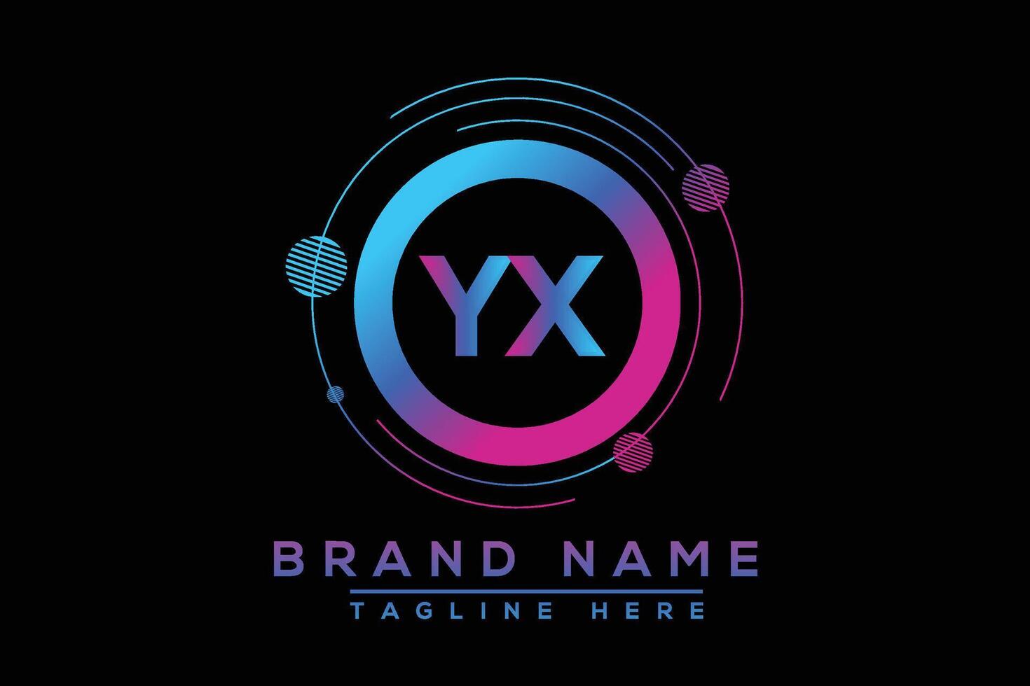 Blue YX letter logo design. Vector logo design for business.