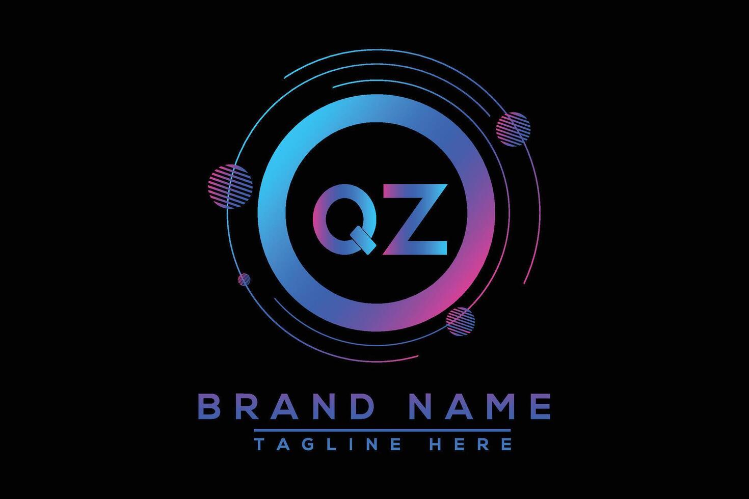 QZ letter logo design. Vector logo design for business.