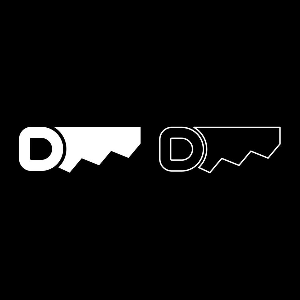 Saw set icon white color vector illustration image solid fill outline contour line thin flat style