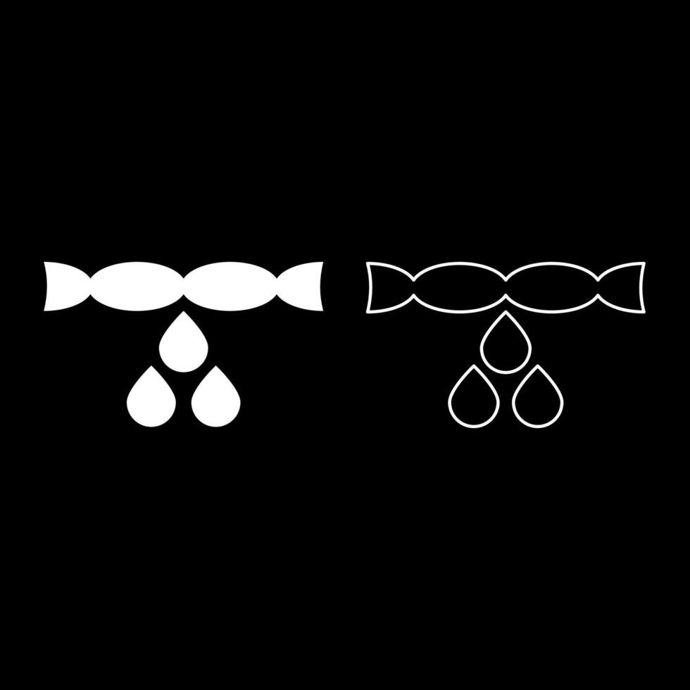 Drying clothes removing squeezing water drip drop out laundry concept set icon white color vector illustration image solid fill outline contour line thin flat style