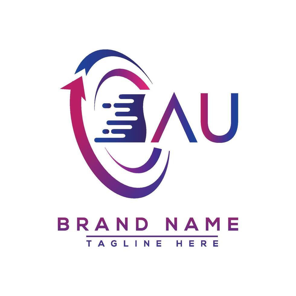 AU letter logo design. Vector logo design for business.