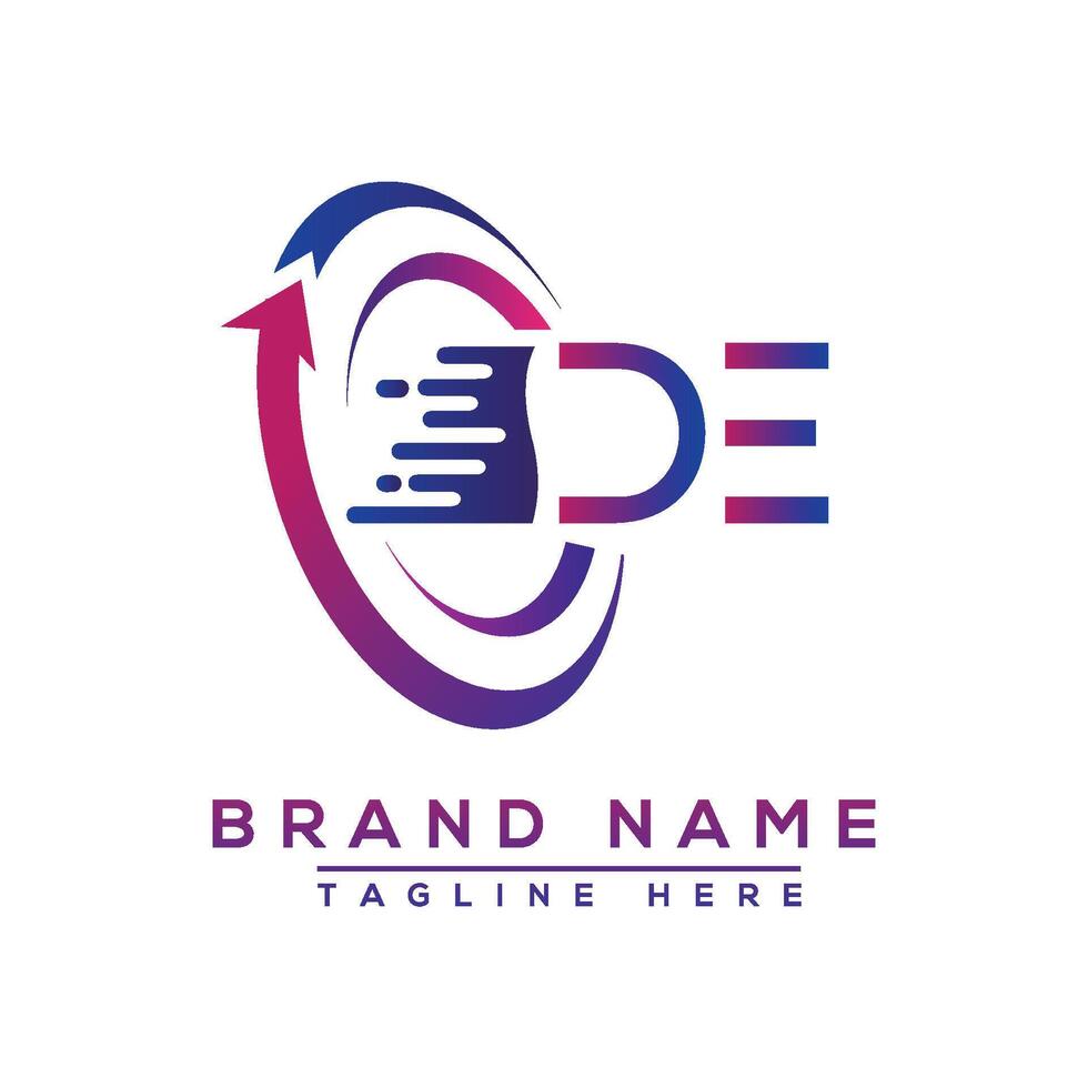 DE letter logo design. Vector logo design for business.