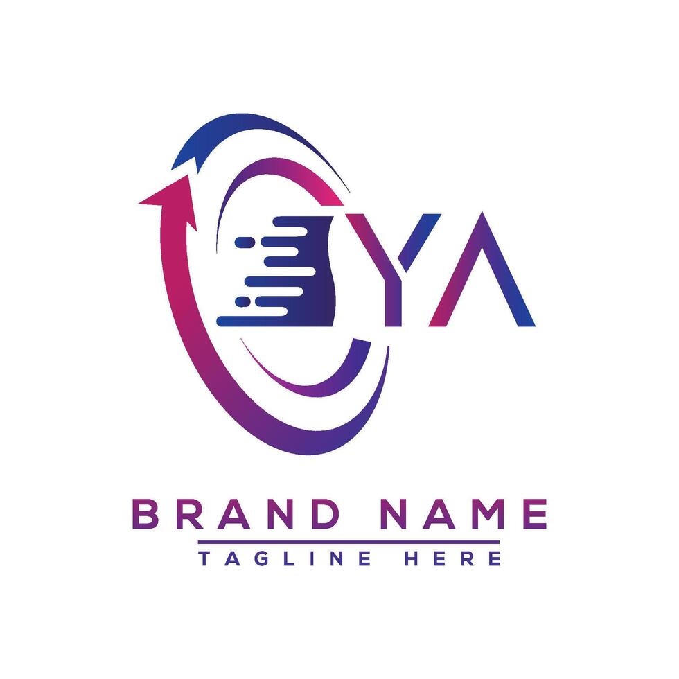 YA letter logo design. Vector logo design for business.