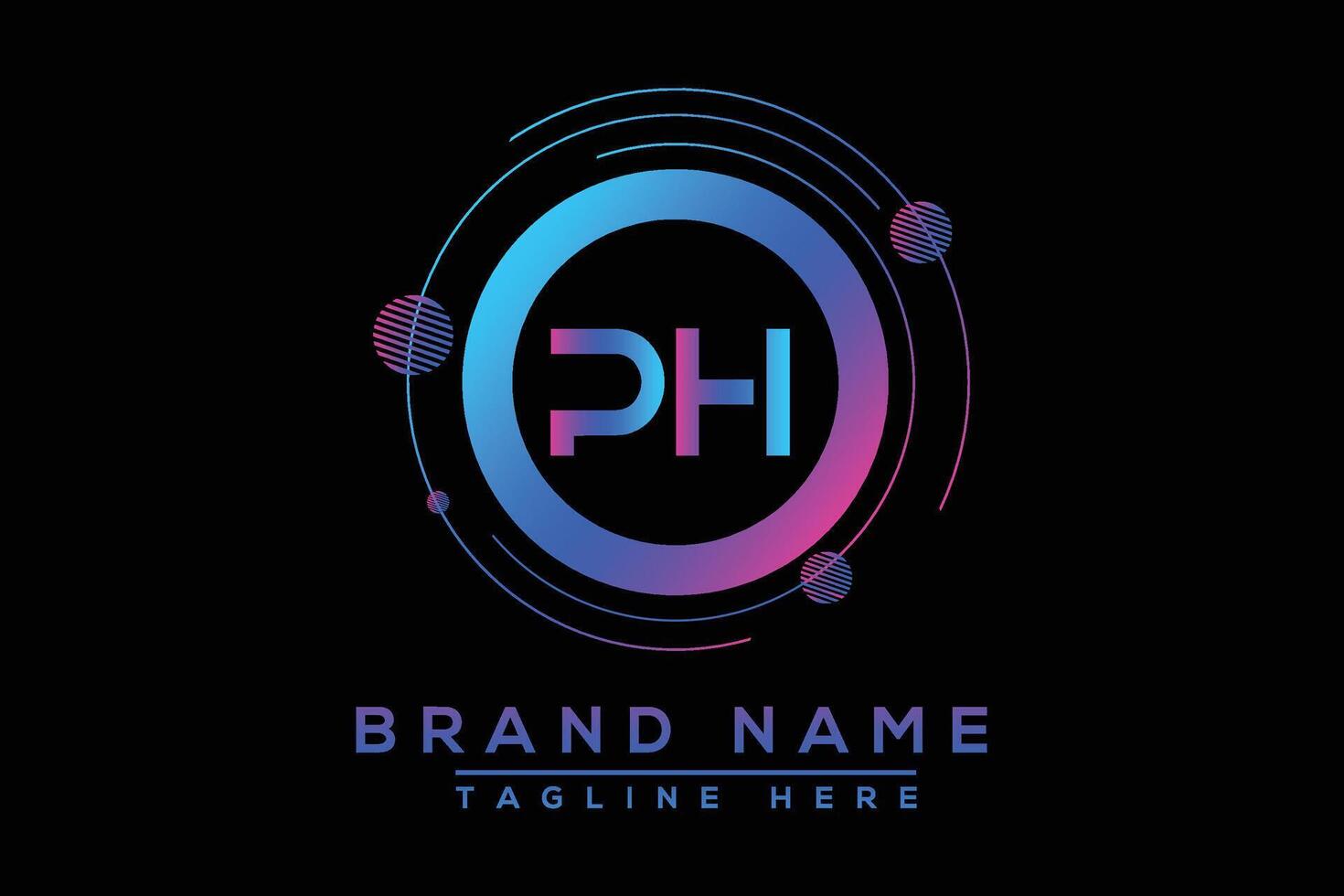 PH letter logo design. Vector logo design for business.