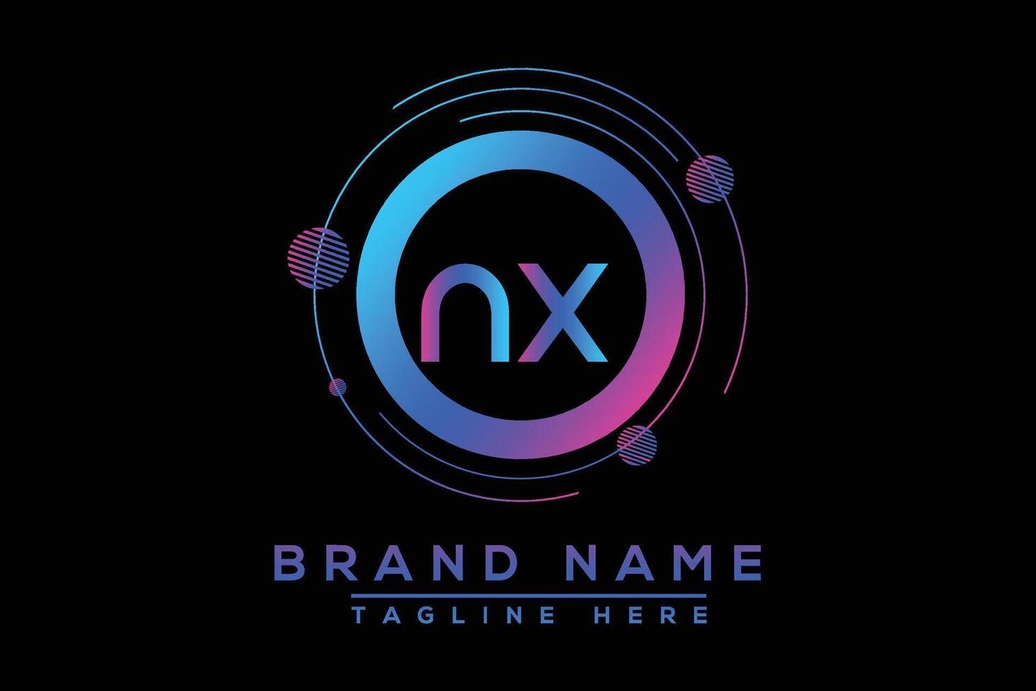 NX letter logo design. Vector logo design for business.