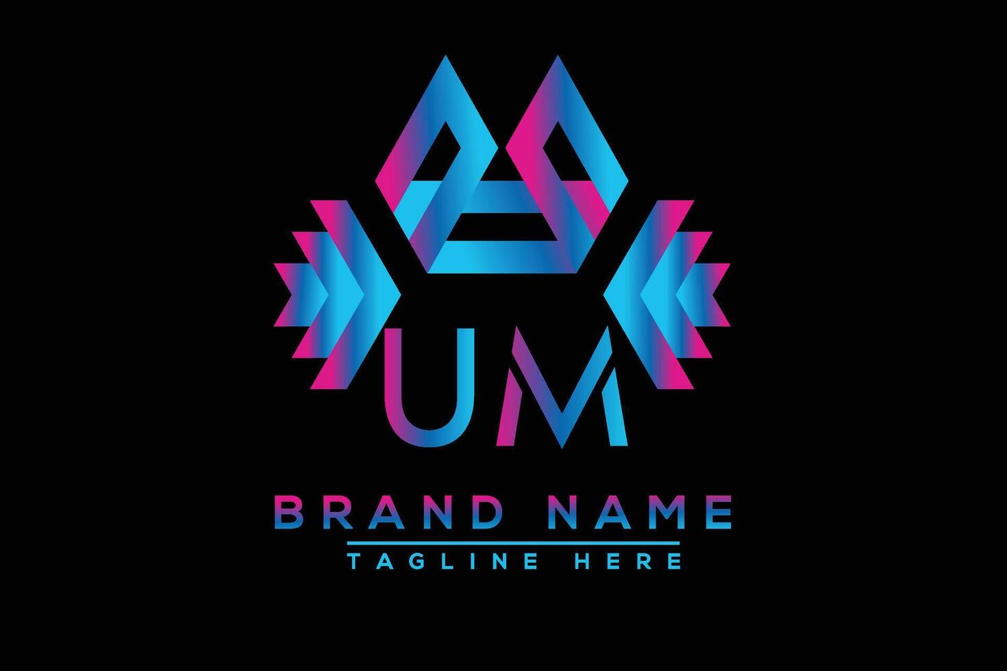 UM letter logo design. Vector logo design for business.