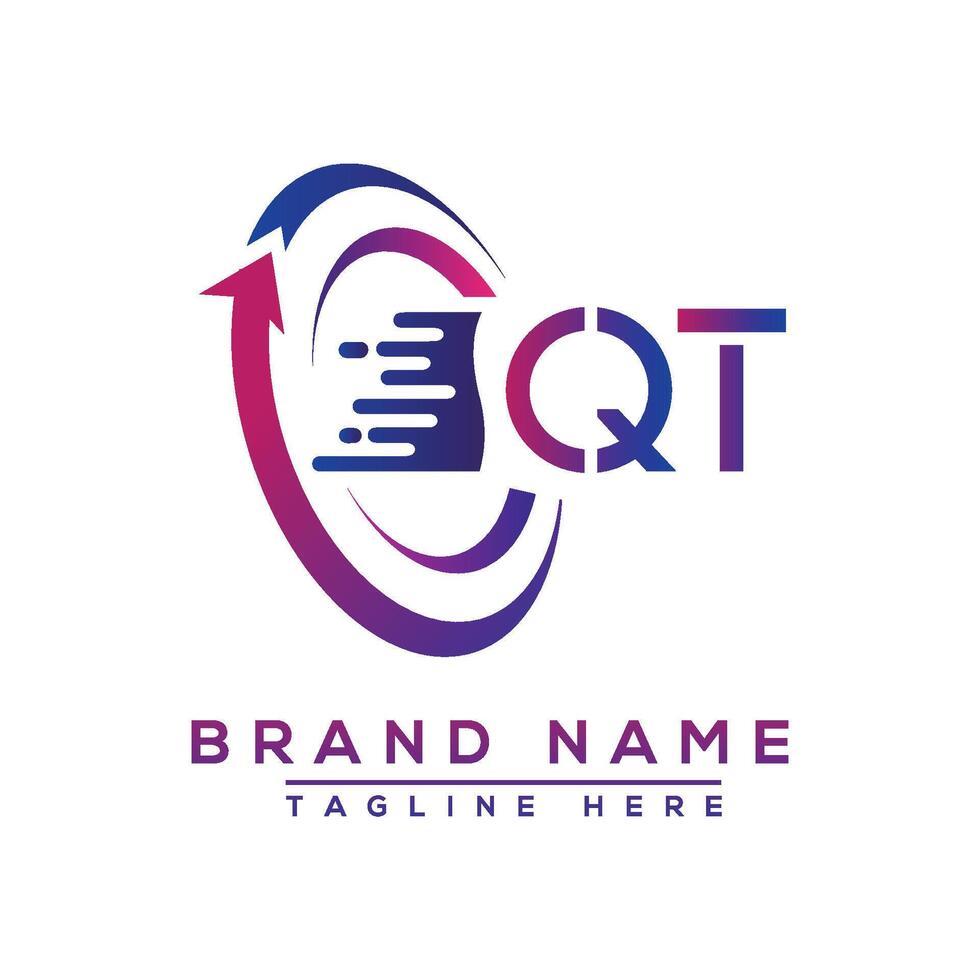 QT letter logo design. Vector logo design for business.