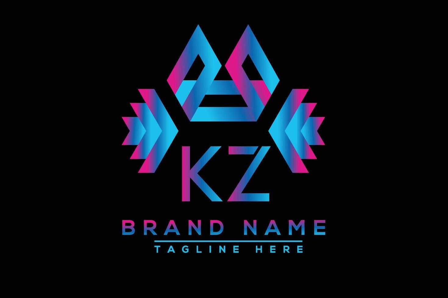 KZ letter logo design. Vector logo design for business.