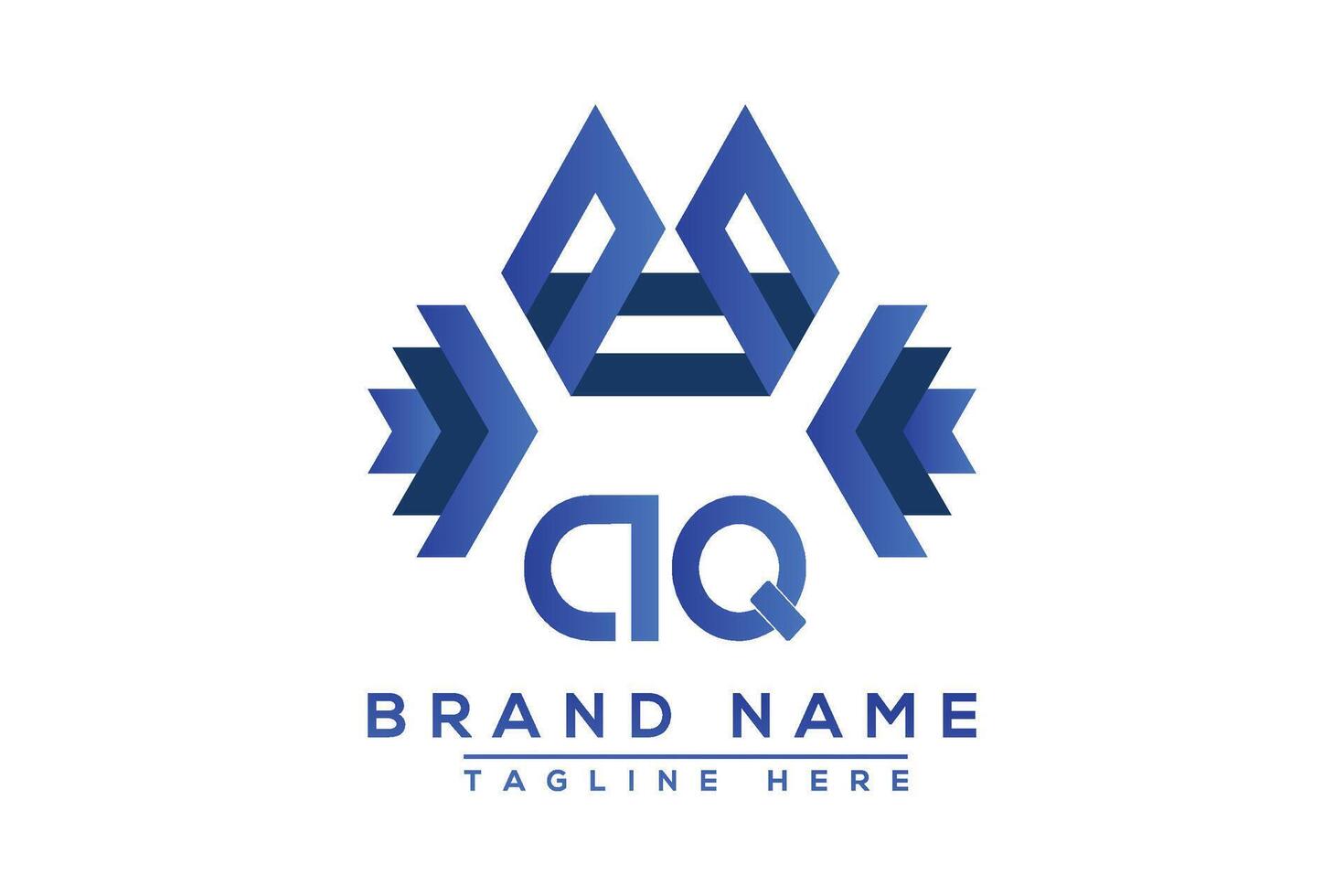 Letter AQ Blue logo design. Vector logo design for business.