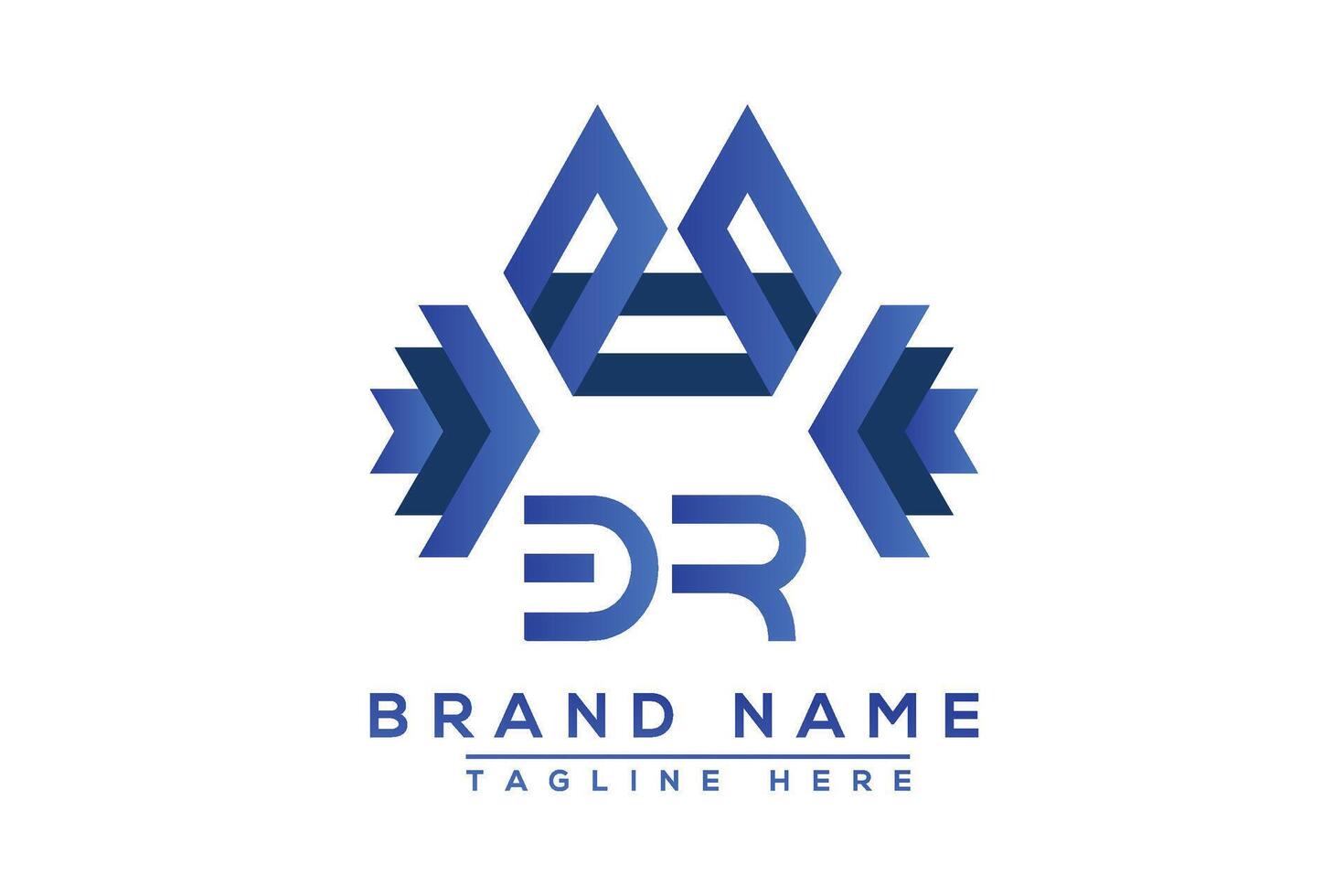 Letter BR Blue logo design. Vector logo design for business.