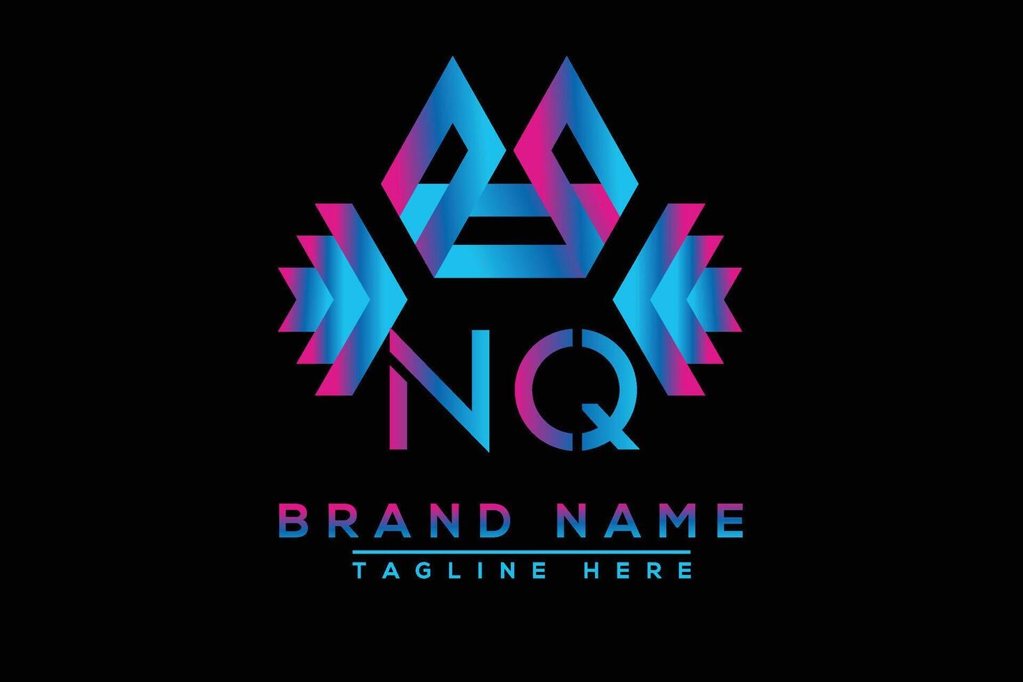 NQ letter logo design. Vector logo design for business.