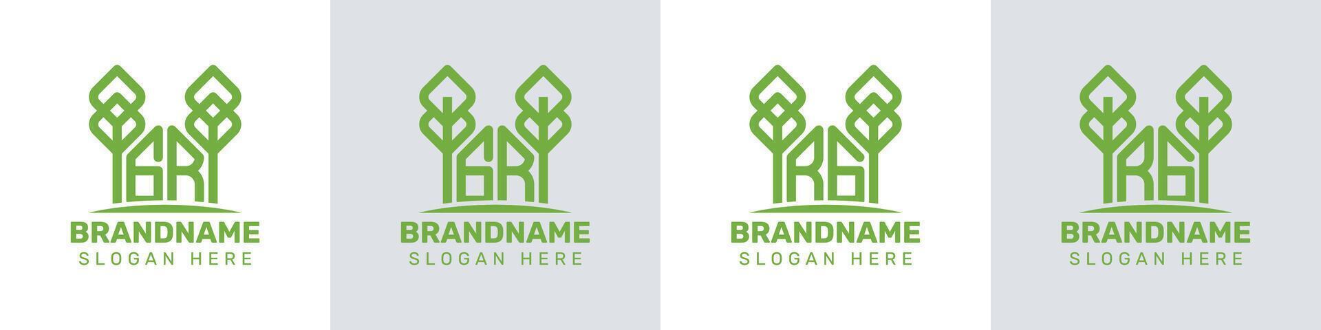 Letters GR and RG Greenhouse Logo, for business related to plant with GR or RG initials vector