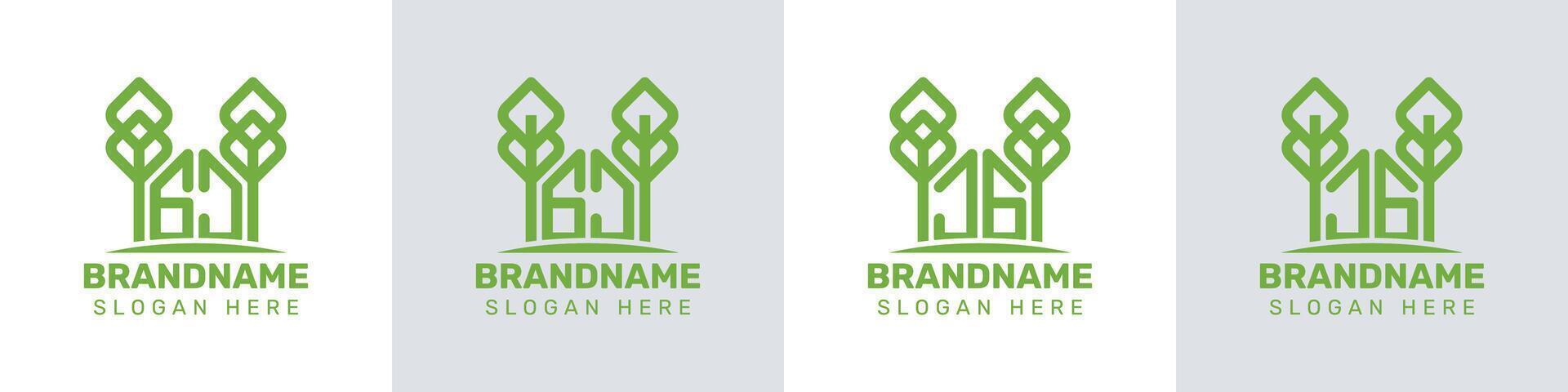 Letters GJ and JG Greenhouse Logo, for business related to plant with GJ or JG initials vector