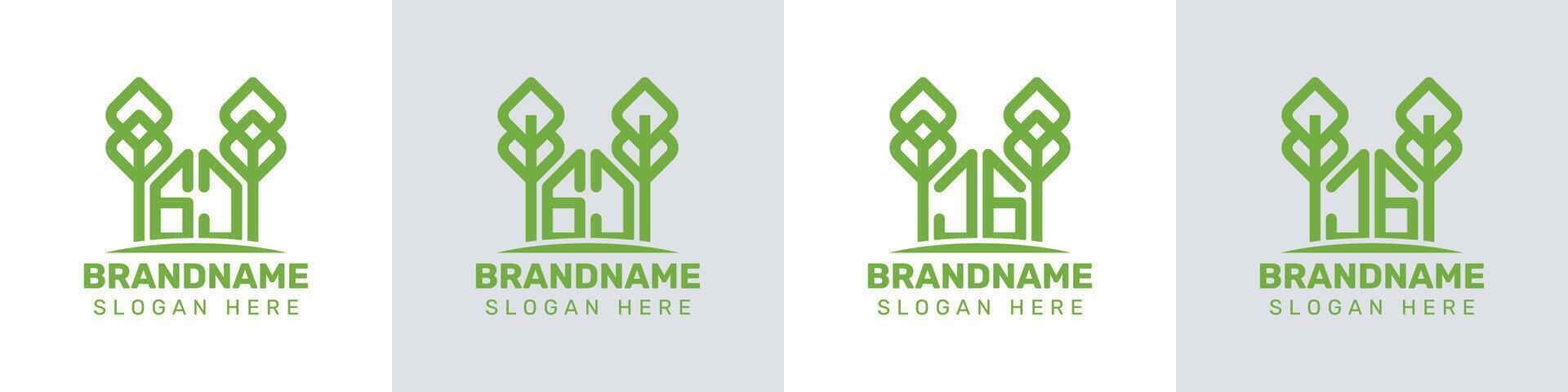 Letters GJ and JG Greenhouse Logo, for business related to plant with GJ or JG initials vector