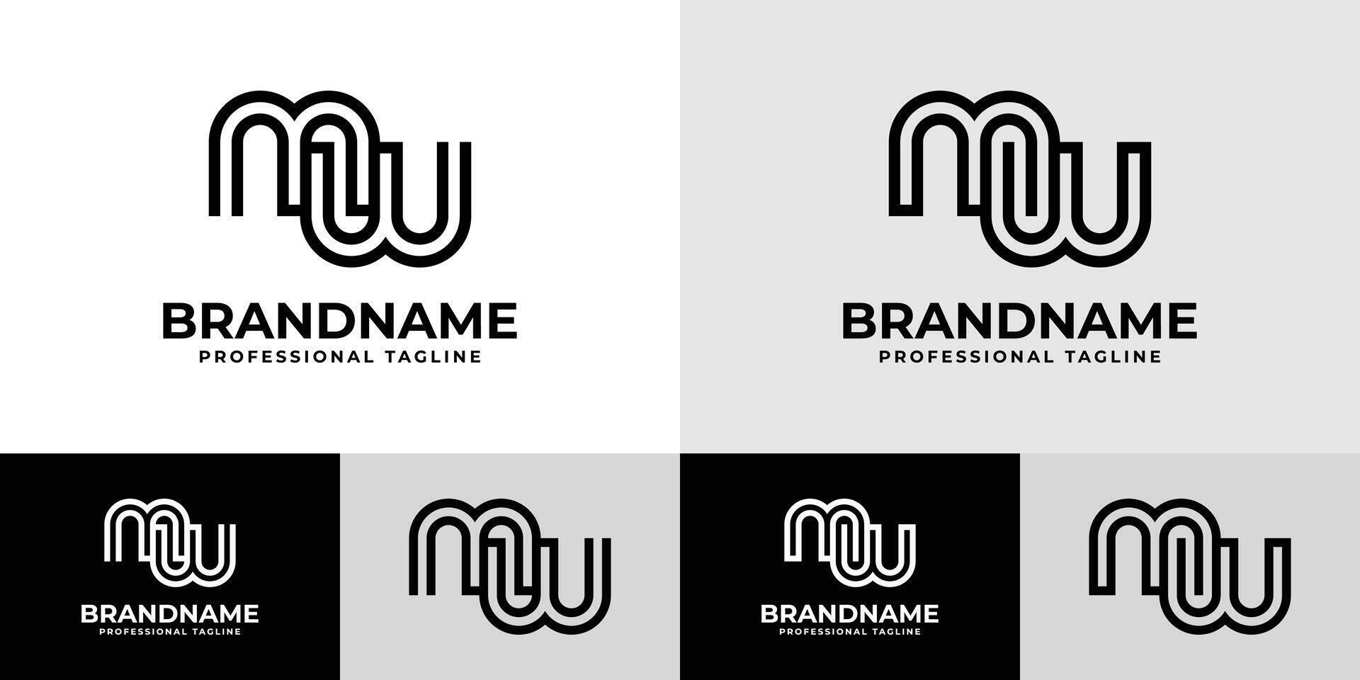 Modern Initials MW Logo, suitable for business with MW or WM initials vector