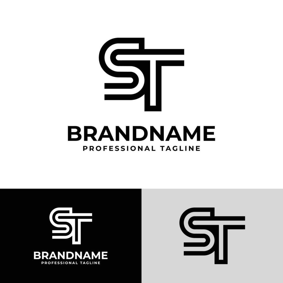 Modern Initials ST Logo, suitable for business with ST or TS initials vector