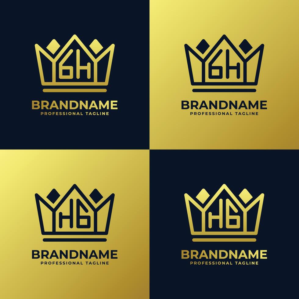 Letters GH and HG Home King Logo Set, suitbale for business with GH and HG initials vector