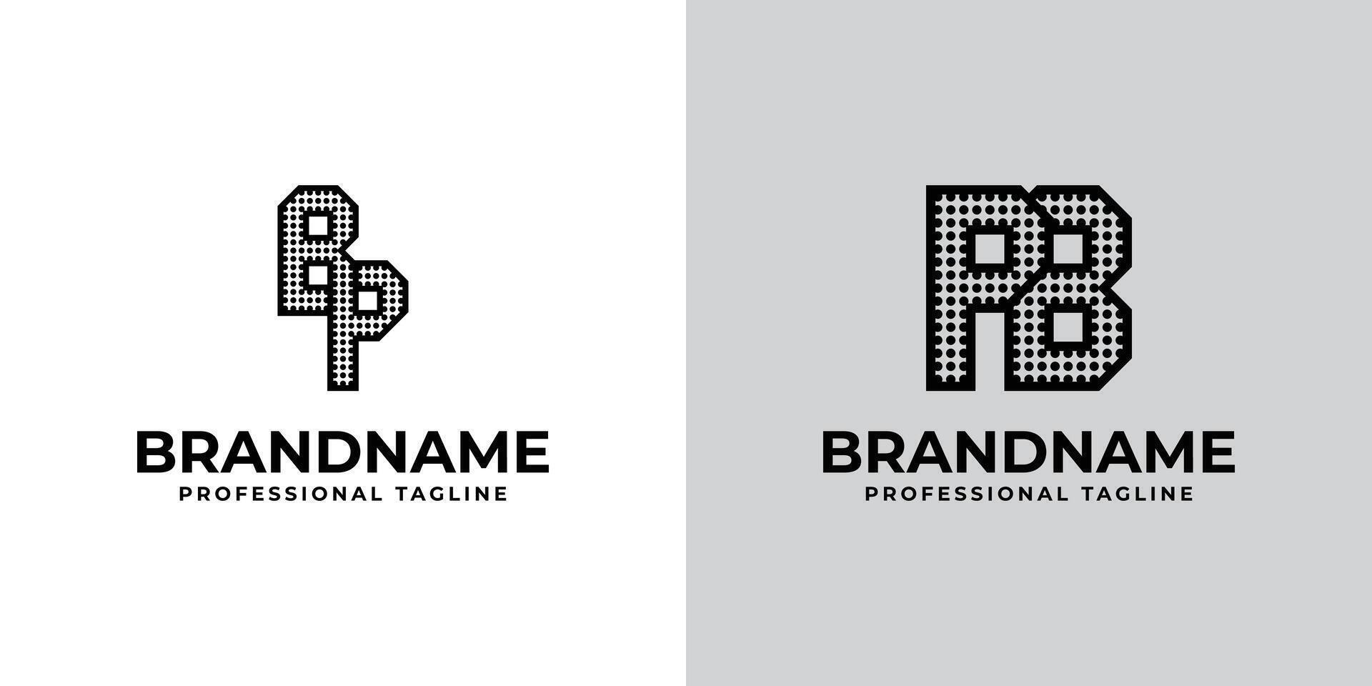 Letters BP and PB Dot Monogram Logo, Suitable for business with BP or PB initials vector