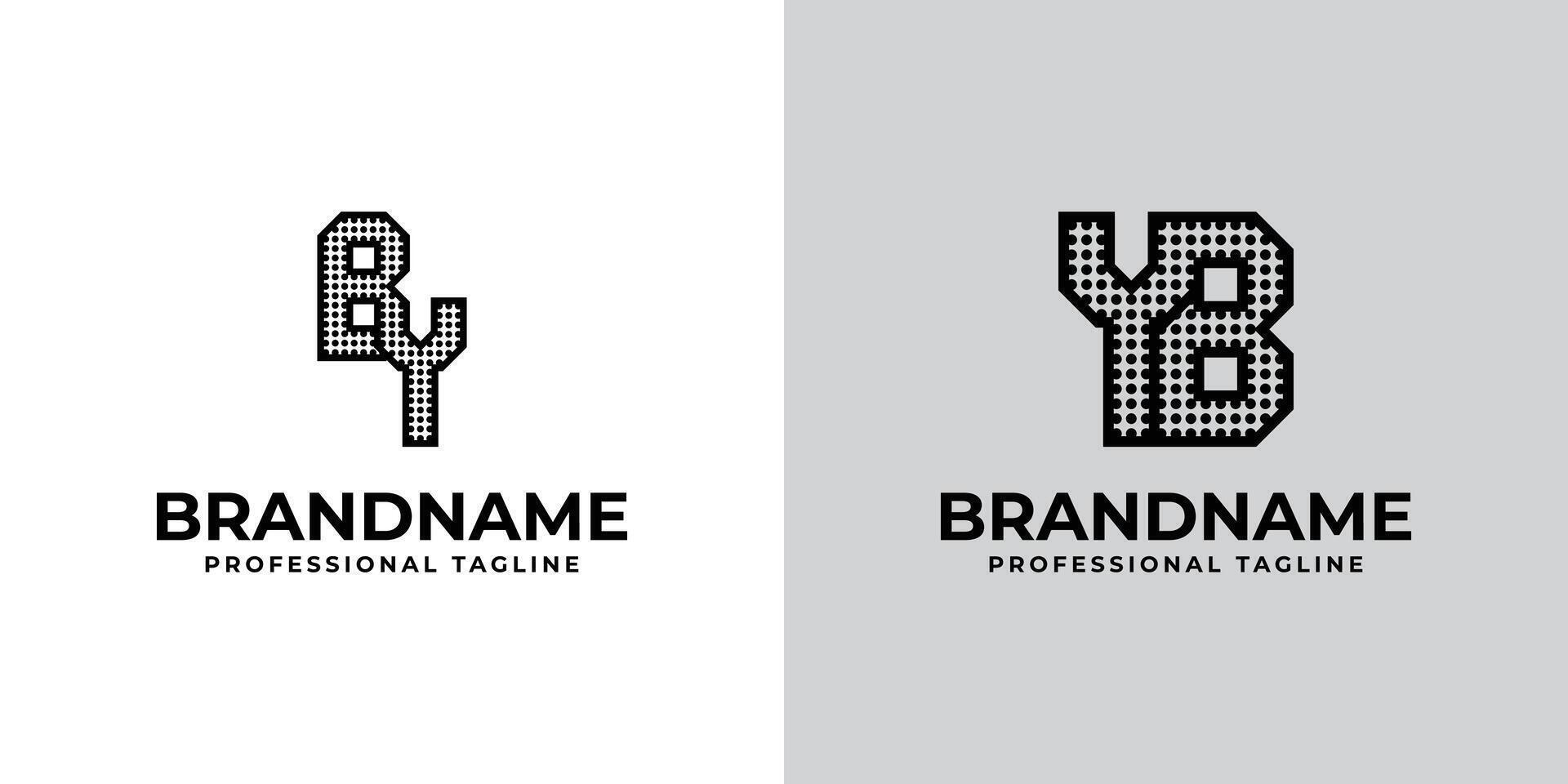 Letters BY and YB Dot Monogram Logo, Suitable for business with BY or YB initials vector