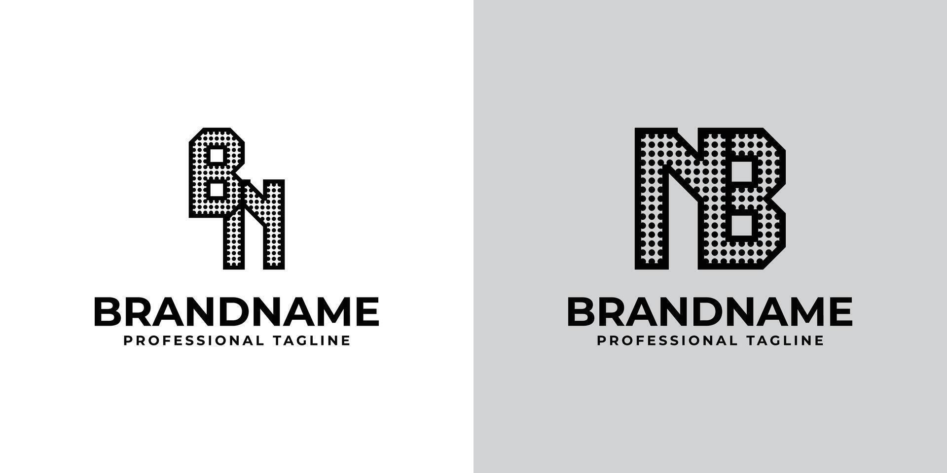 Letters BN and NB Dot Monogram Logo, Suitable for business with BN or NB initials vector