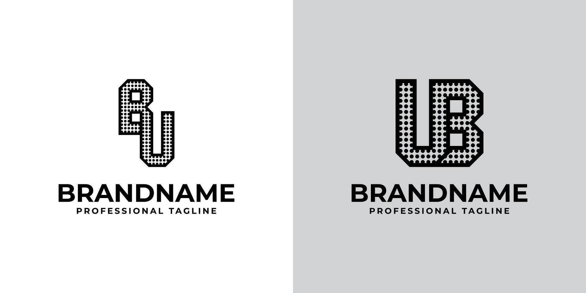 Letters BU and UB Dot Monogram Logo, Suitable for business with BU or UB initials vector