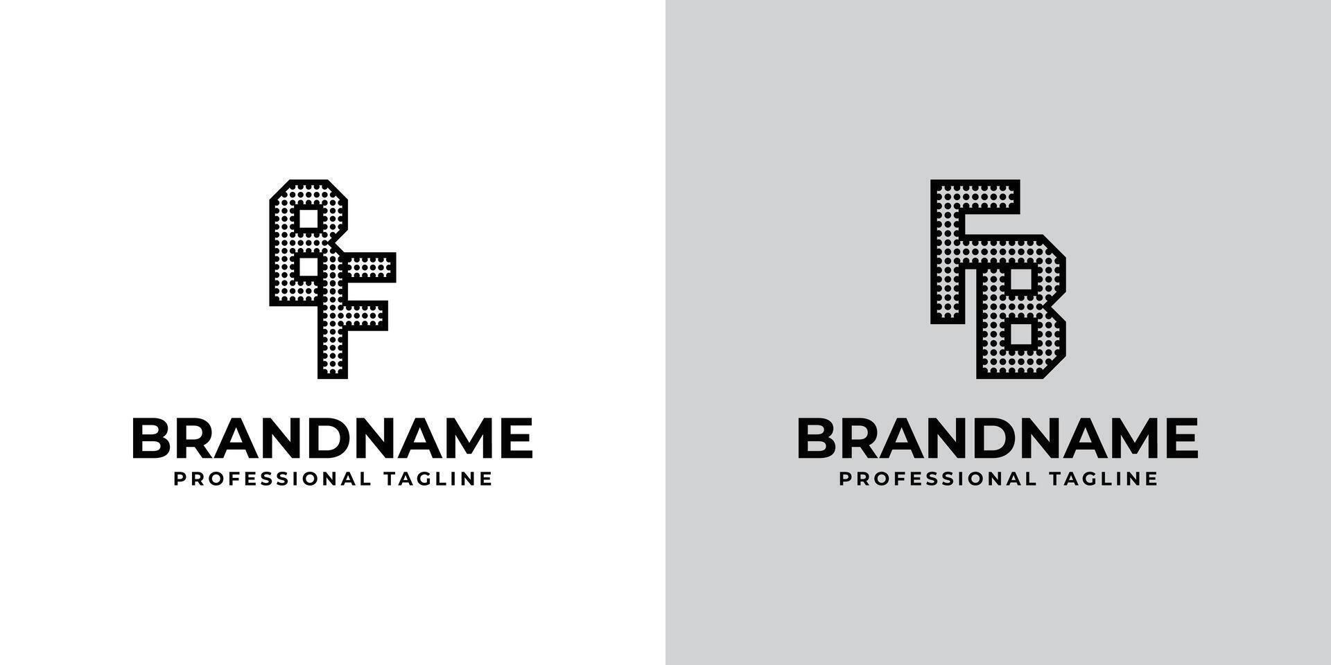 Letters BF and FB Dot Monogram Logo, Suitable for business with BF or FB initials vector