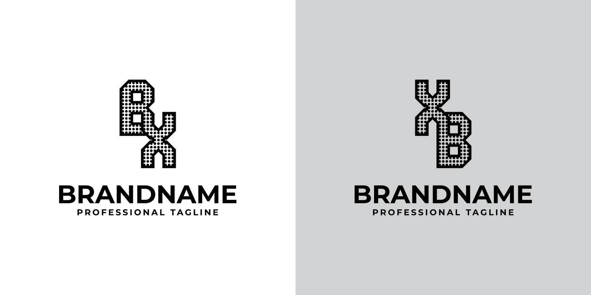 Letters BX and XB Dot Monogram Logo, Suitable for business with BX or XB initials vector